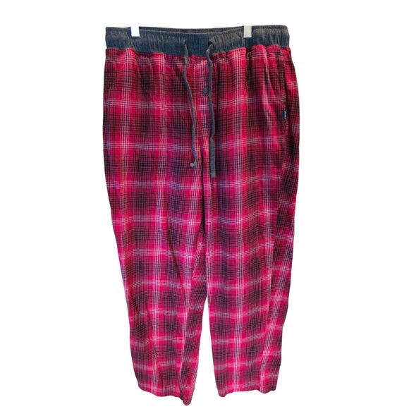 Eddie Bauer Mens Pajama Pants M Red Black Christmas 100% Cotton Pockets Sleep - Picture 1 of 5